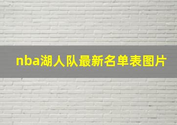 nba湖人队最新名单表图片