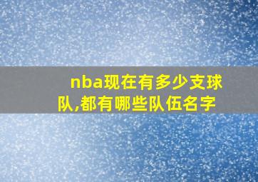 nba现在有多少支球队,都有哪些队伍名字