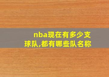 nba现在有多少支球队,都有哪些队名称