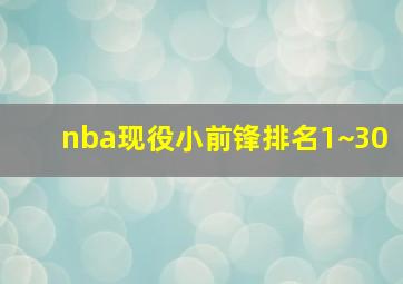 nba现役小前锋排名1~30