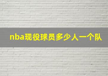 nba现役球员多少人一个队