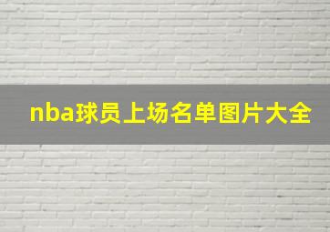 nba球员上场名单图片大全