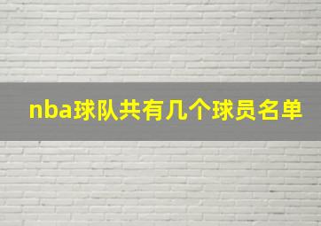 nba球队共有几个球员名单