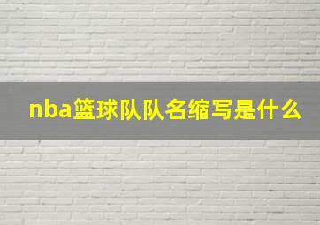 nba篮球队队名缩写是什么