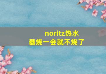 noritz热水器烧一会就不烧了