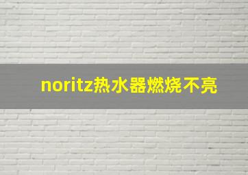 noritz热水器燃烧不亮