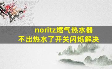 noritz燃气热水器不出热水了开关闪烁解决