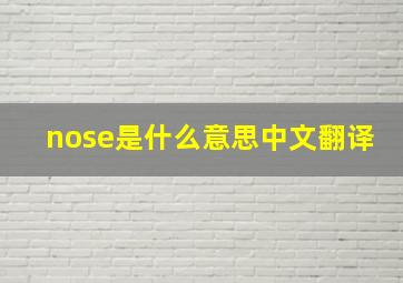 nose是什么意思中文翻译