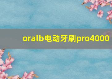 oralb电动牙刷pro4000