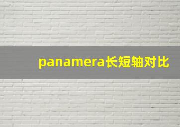 panamera长短轴对比