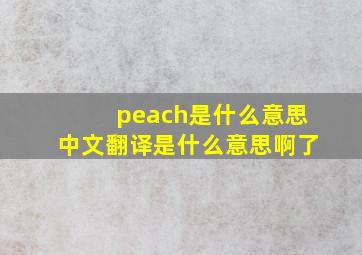 peach是什么意思中文翻译是什么意思啊了