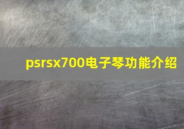 psrsx700电子琴功能介绍