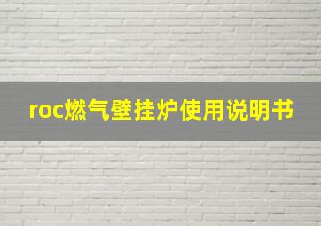 roc燃气壁挂炉使用说明书