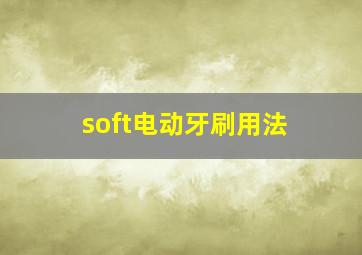 soft电动牙刷用法