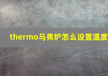 thermo马弗炉怎么设置温度