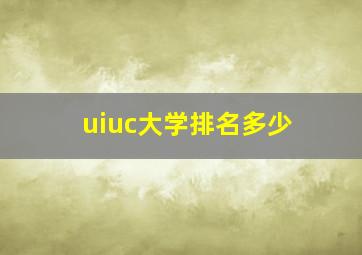 uiuc大学排名多少