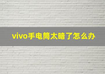 vivo手电筒太暗了怎么办