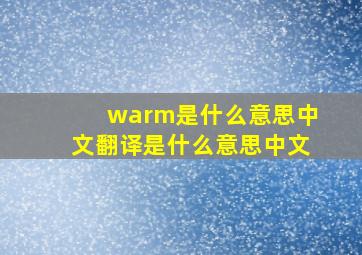 warm是什么意思中文翻译是什么意思中文