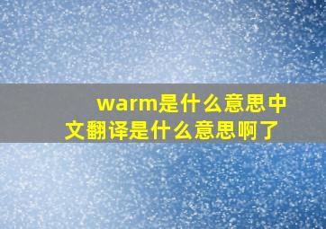 warm是什么意思中文翻译是什么意思啊了