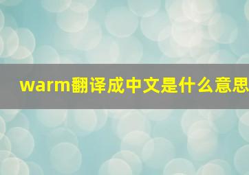 warm翻译成中文是什么意思