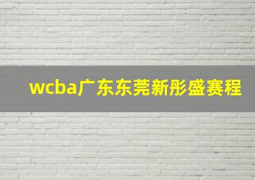 wcba广东东莞新彤盛赛程