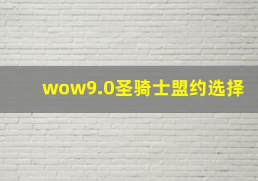 wow9.0圣骑士盟约选择