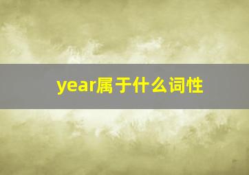 year属于什么词性