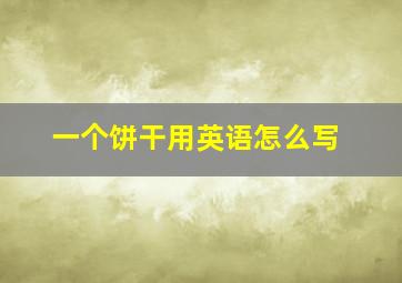 一个饼干用英语怎么写