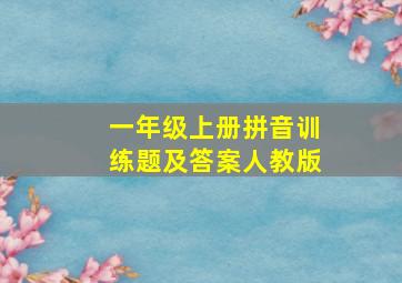 一年级上册拼音训练题及答案人教版