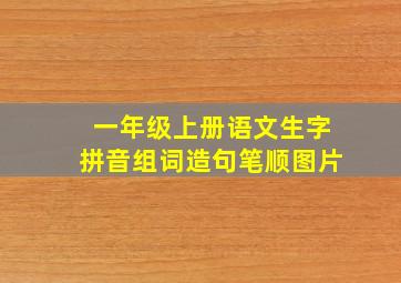 一年级上册语文生字拼音组词造句笔顺图片