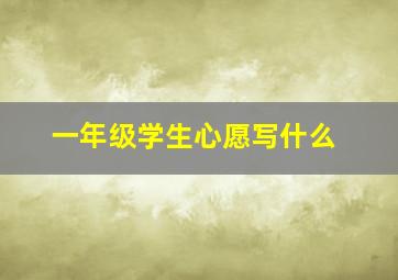 一年级学生心愿写什么