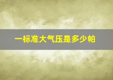 一标准大气压是多少帕