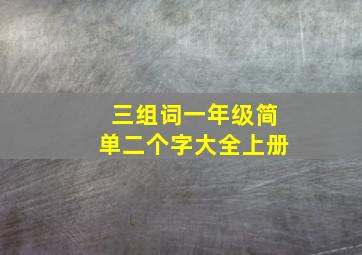 三组词一年级简单二个字大全上册