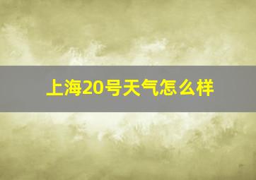 上海20号天气怎么样