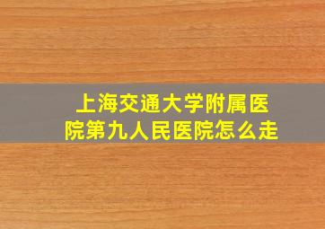 上海交通大学附属医院第九人民医院怎么走