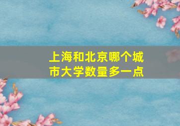 上海和北京哪个城市大学数量多一点