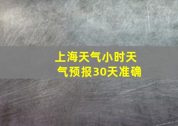 上海天气小时天气预报30天准确