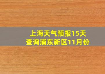 上海天气预报15天查询浦东新区11月份