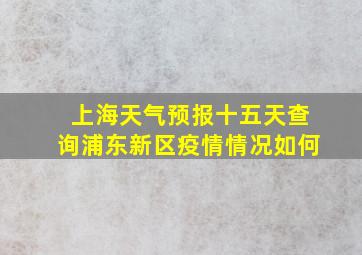 上海天气预报十五天查询浦东新区疫情情况如何