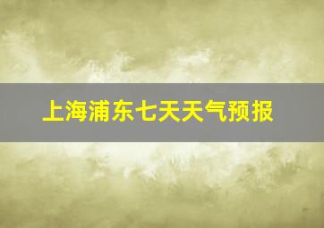 上海浦东七天天气预报