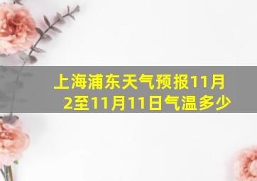 上海浦东天气预报11月2至11月11日气温多少