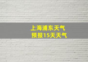 上海浦东天气预报15天天气