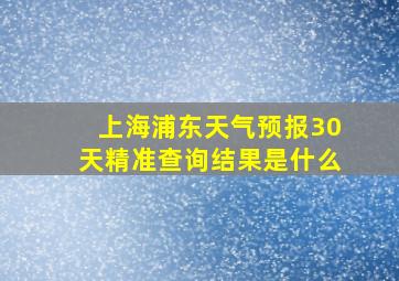 上海浦东天气预报30天精准查询结果是什么