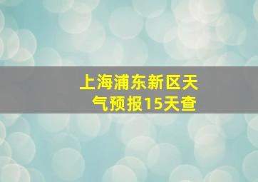 上海浦东新区天气预报15天查