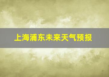 上海浦东未来天气预报