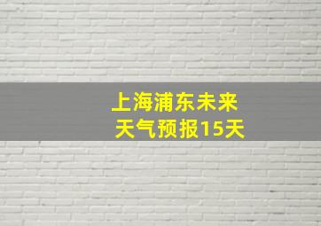 上海浦东未来天气预报15天