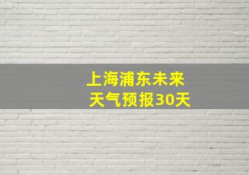 上海浦东未来天气预报30天