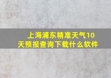 上海浦东精准天气10天预报查询下载什么软件