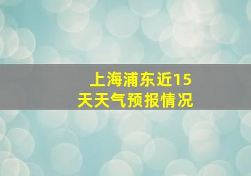 上海浦东近15天天气预报情况