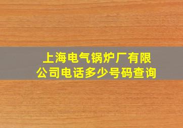 上海电气锅炉厂有限公司电话多少号码查询